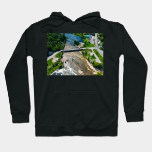 Arial view of a river on a sunny day Hoodie